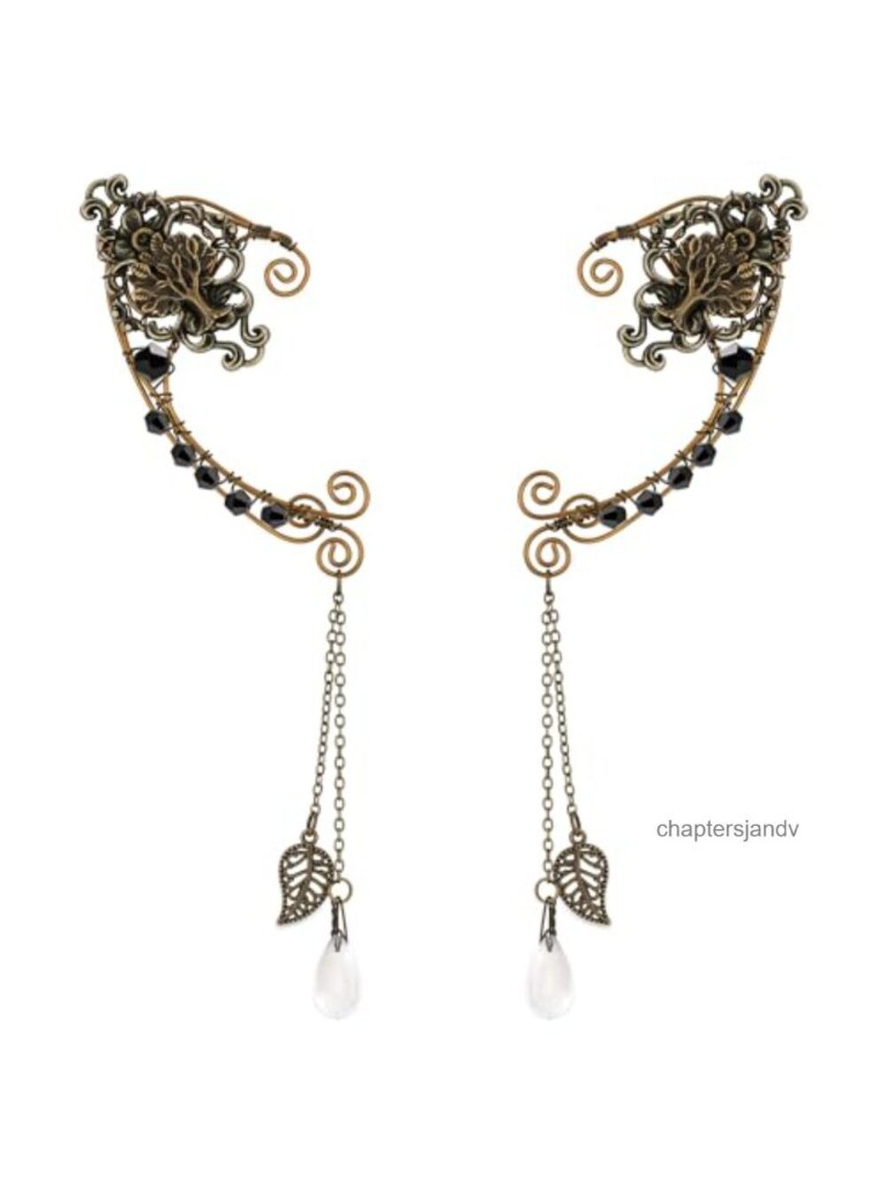 Handmade Bronze Antique Elf Ear Cuffs Fairy Renaissance Cosplay